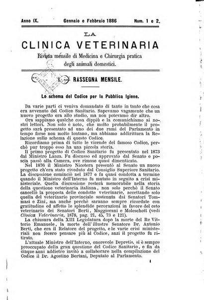 La clinica veterinaria rivista di medicina e chirurgia pratica degli animali domestici