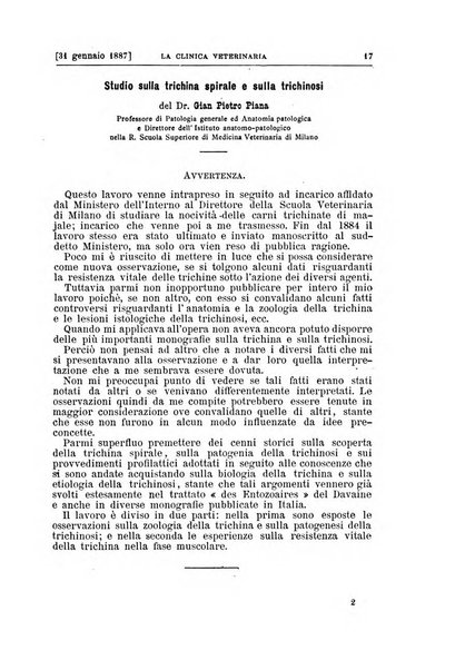 La clinica veterinaria rivista di medicina e chirurgia pratica degli animali domestici