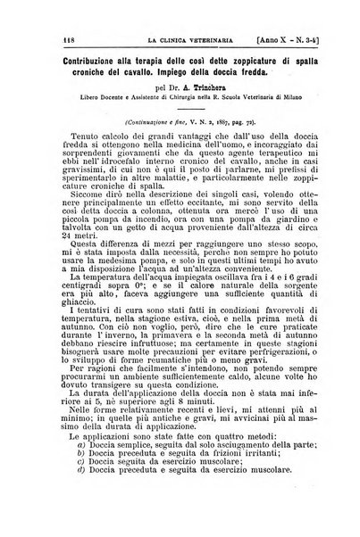 La clinica veterinaria rivista di medicina e chirurgia pratica degli animali domestici