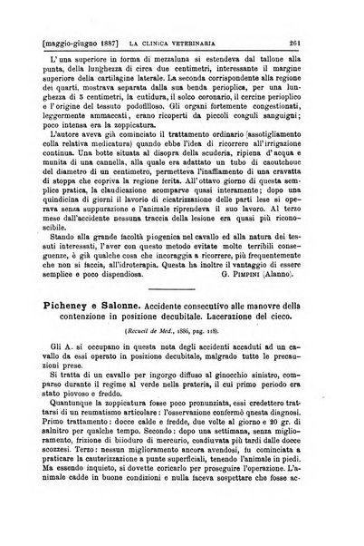 La clinica veterinaria rivista di medicina e chirurgia pratica degli animali domestici