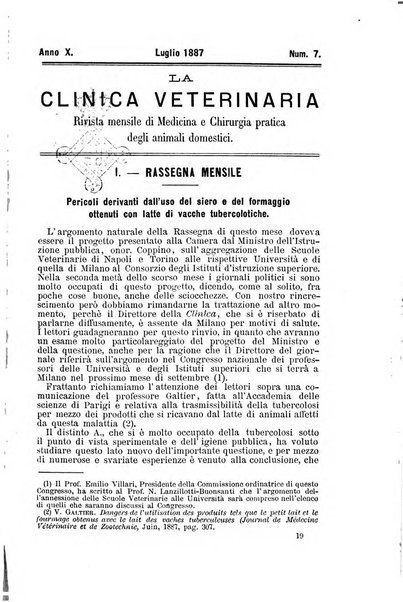 La clinica veterinaria rivista di medicina e chirurgia pratica degli animali domestici