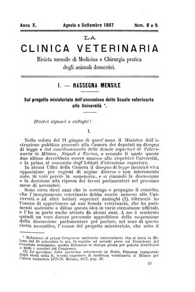 La clinica veterinaria rivista di medicina e chirurgia pratica degli animali domestici