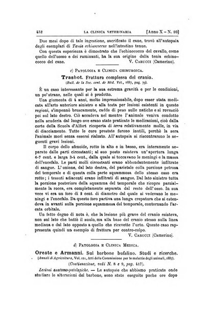 La clinica veterinaria rivista di medicina e chirurgia pratica degli animali domestici