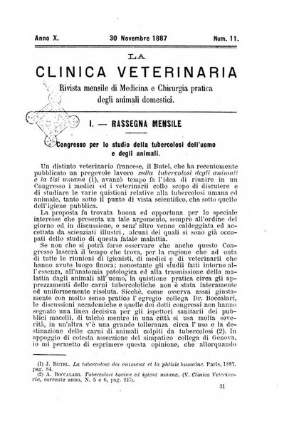 La clinica veterinaria rivista di medicina e chirurgia pratica degli animali domestici