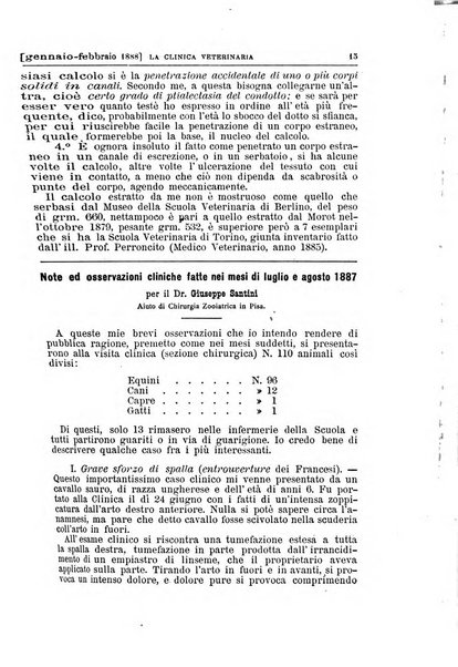 La clinica veterinaria rivista di medicina e chirurgia pratica degli animali domestici