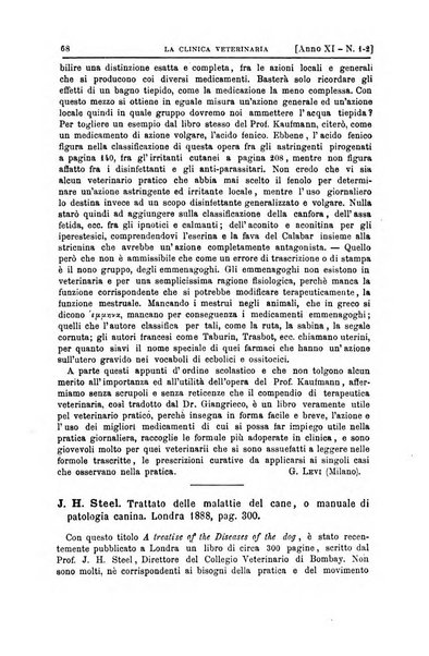 La clinica veterinaria rivista di medicina e chirurgia pratica degli animali domestici