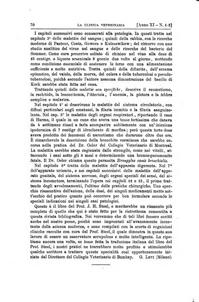 La clinica veterinaria rivista di medicina e chirurgia pratica degli animali domestici