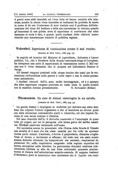 La clinica veterinaria rivista di medicina e chirurgia pratica degli animali domestici