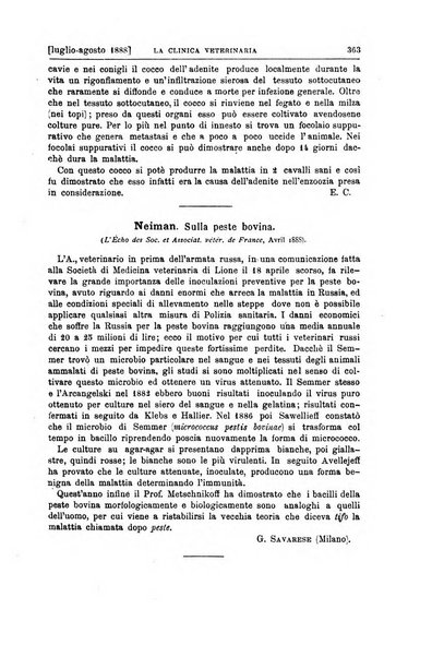 La clinica veterinaria rivista di medicina e chirurgia pratica degli animali domestici