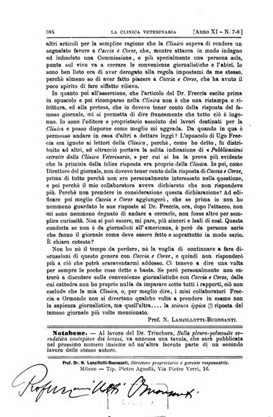 La clinica veterinaria rivista di medicina e chirurgia pratica degli animali domestici