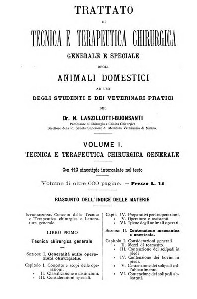 La clinica veterinaria rivista di medicina e chirurgia pratica degli animali domestici