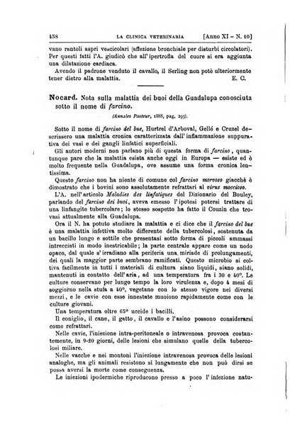 La clinica veterinaria rivista di medicina e chirurgia pratica degli animali domestici