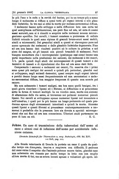 La clinica veterinaria rivista di medicina e chirurgia pratica degli animali domestici