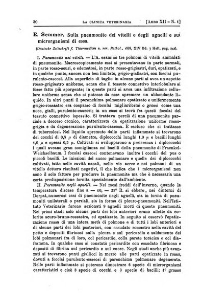 La clinica veterinaria rivista di medicina e chirurgia pratica degli animali domestici