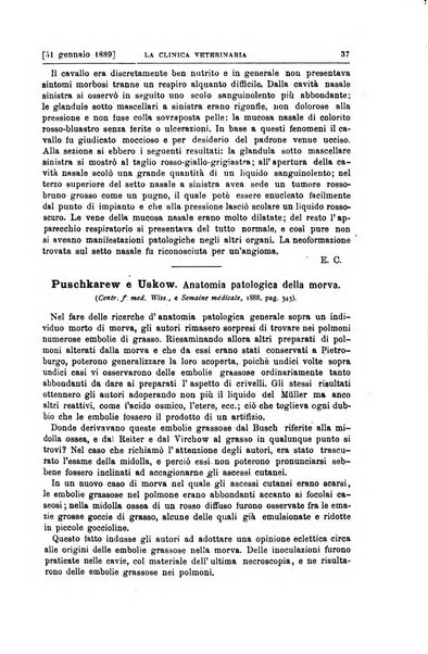 La clinica veterinaria rivista di medicina e chirurgia pratica degli animali domestici