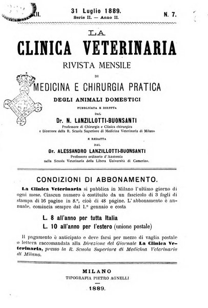 La clinica veterinaria rivista di medicina e chirurgia pratica degli animali domestici