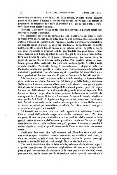 La clinica veterinaria rivista di medicina e chirurgia pratica degli animali domestici