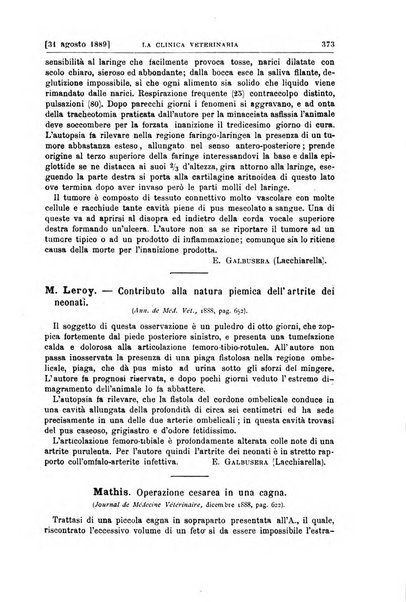 La clinica veterinaria rivista di medicina e chirurgia pratica degli animali domestici