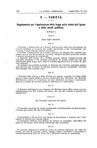 La clinica veterinaria rivista di medicina e chirurgia pratica degli animali domestici