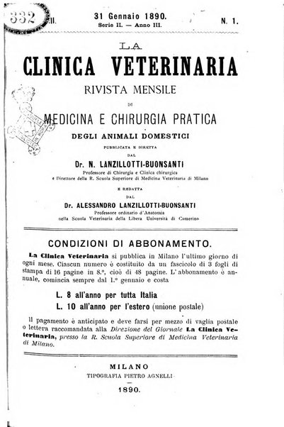 La clinica veterinaria rivista di medicina e chirurgia pratica degli animali domestici