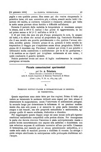 La clinica veterinaria rivista di medicina e chirurgia pratica degli animali domestici