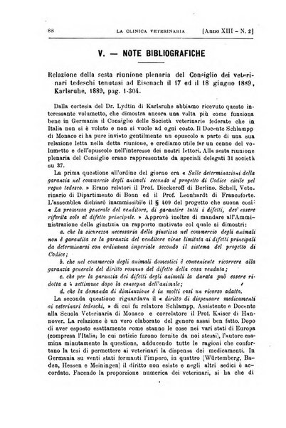 La clinica veterinaria rivista di medicina e chirurgia pratica degli animali domestici