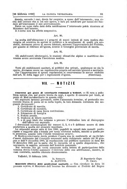 La clinica veterinaria rivista di medicina e chirurgia pratica degli animali domestici