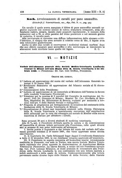 La clinica veterinaria rivista di medicina e chirurgia pratica degli animali domestici