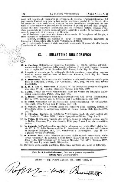 La clinica veterinaria rivista di medicina e chirurgia pratica degli animali domestici