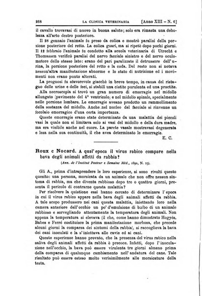 La clinica veterinaria rivista di medicina e chirurgia pratica degli animali domestici