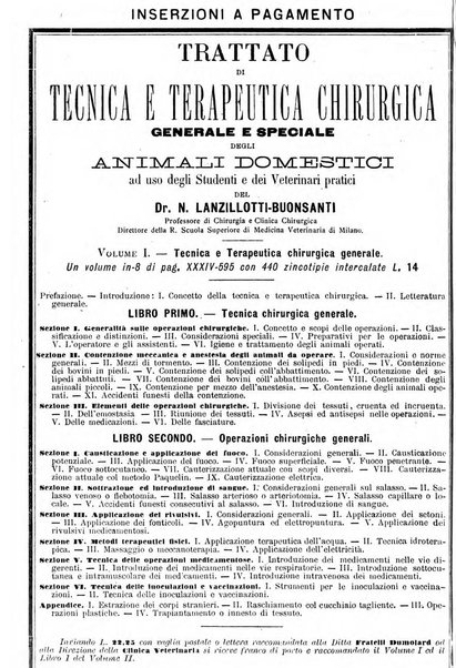 La clinica veterinaria rivista di medicina e chirurgia pratica degli animali domestici