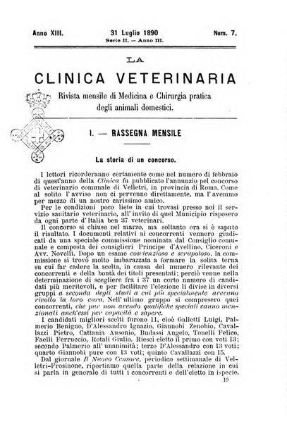 La clinica veterinaria rivista di medicina e chirurgia pratica degli animali domestici