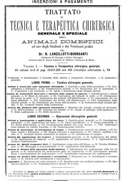 La clinica veterinaria rivista di medicina e chirurgia pratica degli animali domestici