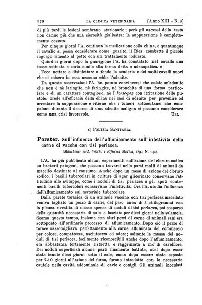 La clinica veterinaria rivista di medicina e chirurgia pratica degli animali domestici