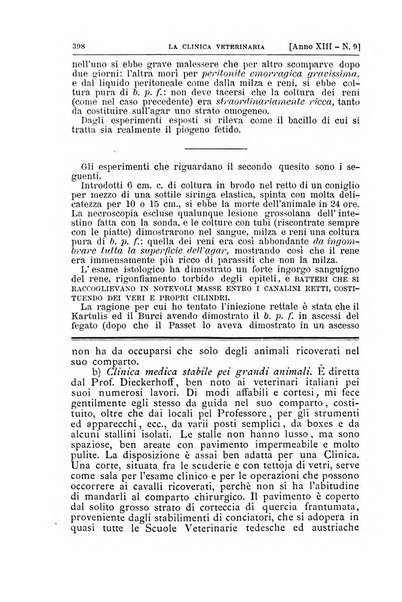 La clinica veterinaria rivista di medicina e chirurgia pratica degli animali domestici