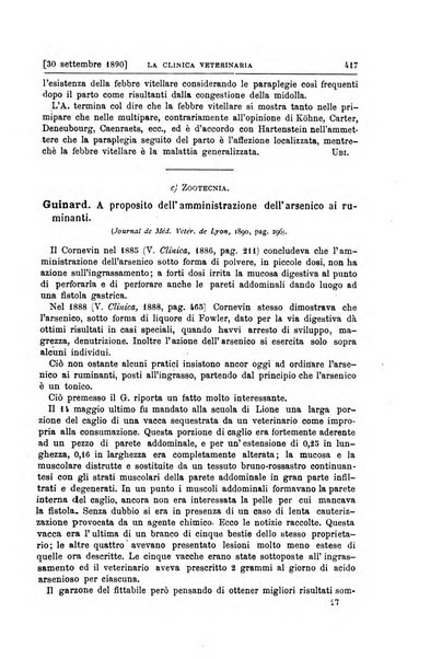 La clinica veterinaria rivista di medicina e chirurgia pratica degli animali domestici