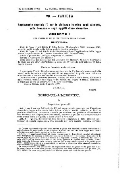 La clinica veterinaria rivista di medicina e chirurgia pratica degli animali domestici