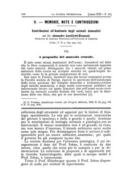 La clinica veterinaria rivista di medicina e chirurgia pratica degli animali domestici