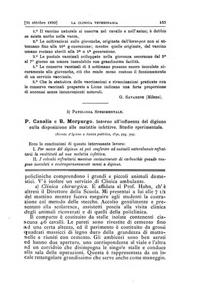 La clinica veterinaria rivista di medicina e chirurgia pratica degli animali domestici