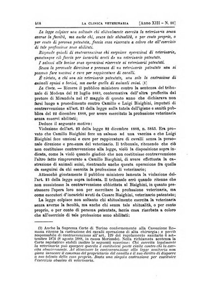 La clinica veterinaria rivista di medicina e chirurgia pratica degli animali domestici