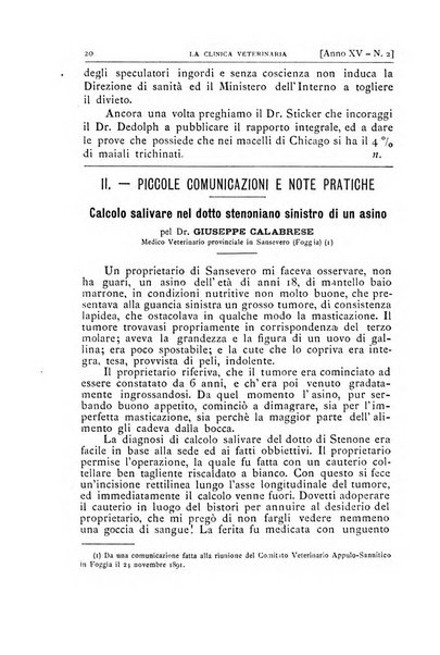 La clinica veterinaria rivista di medicina e chirurgia pratica degli animali domestici