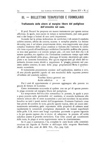 La clinica veterinaria rivista di medicina e chirurgia pratica degli animali domestici