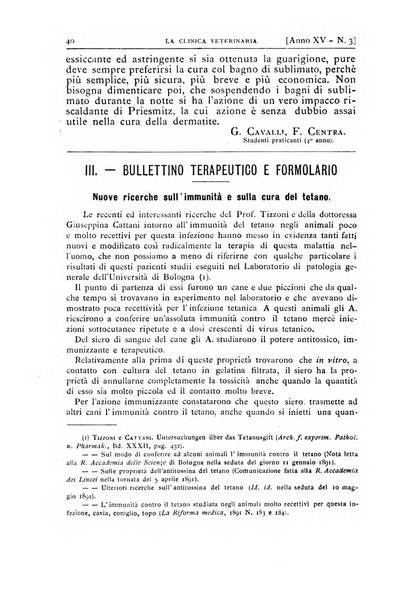 La clinica veterinaria rivista di medicina e chirurgia pratica degli animali domestici