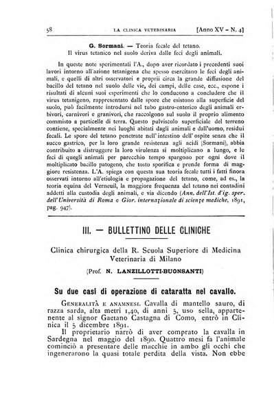 La clinica veterinaria rivista di medicina e chirurgia pratica degli animali domestici