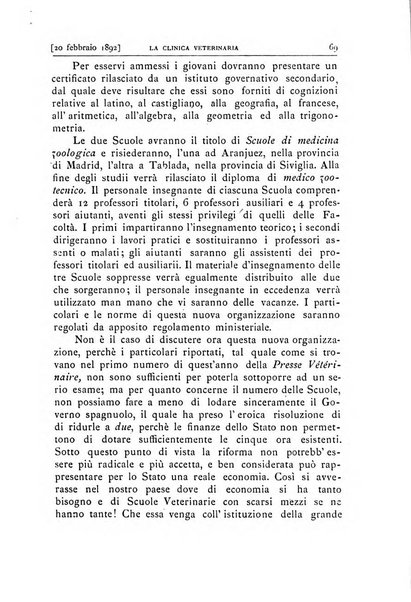 La clinica veterinaria rivista di medicina e chirurgia pratica degli animali domestici