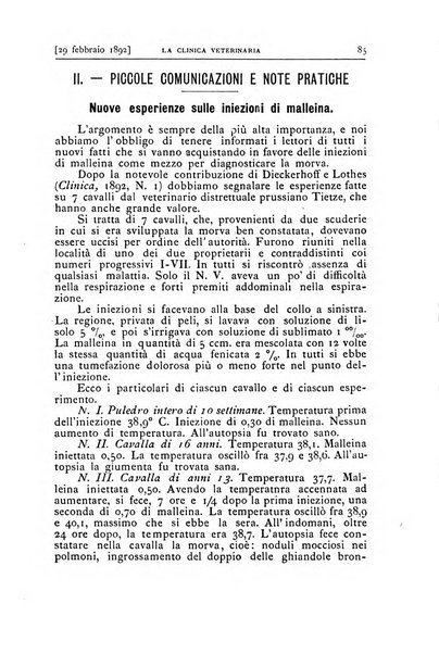 La clinica veterinaria rivista di medicina e chirurgia pratica degli animali domestici