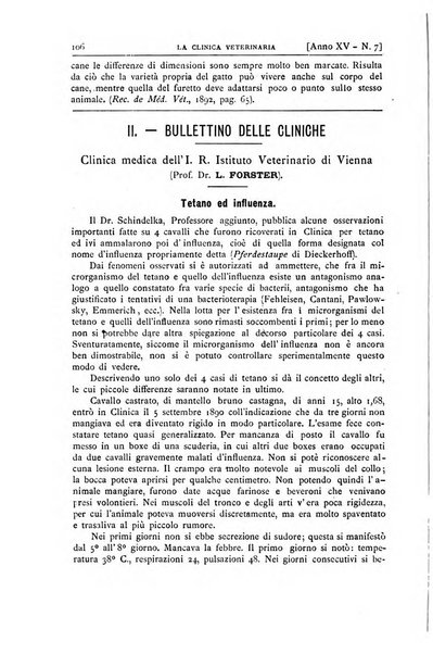 La clinica veterinaria rivista di medicina e chirurgia pratica degli animali domestici