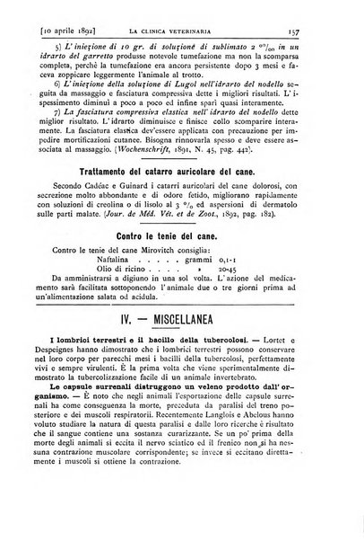 La clinica veterinaria rivista di medicina e chirurgia pratica degli animali domestici