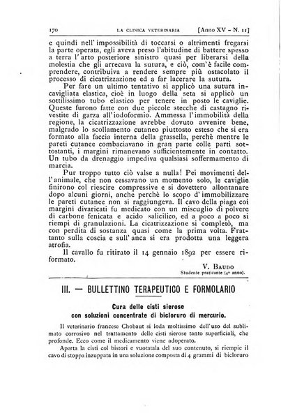 La clinica veterinaria rivista di medicina e chirurgia pratica degli animali domestici