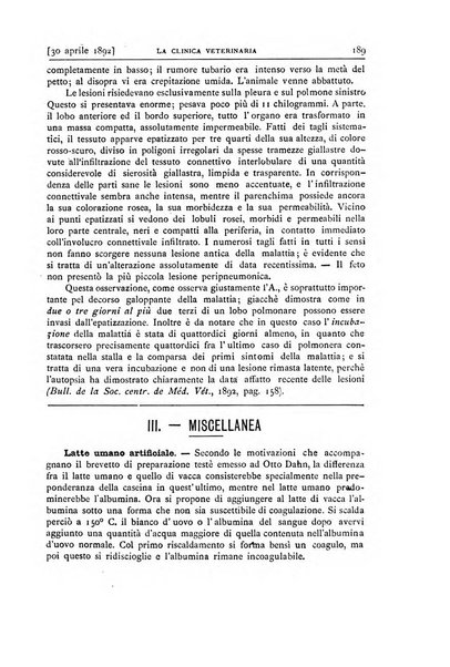 La clinica veterinaria rivista di medicina e chirurgia pratica degli animali domestici